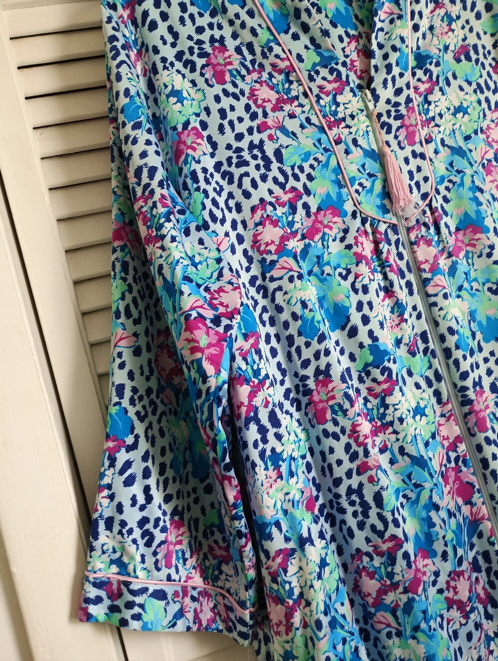 Women's Miss Elaine Floral Print Zip-Front Robe/Nightgown (2X) - Picture 8 of 15